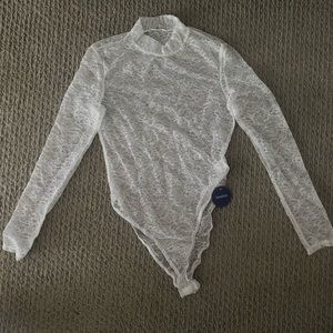 White lace bodysuit